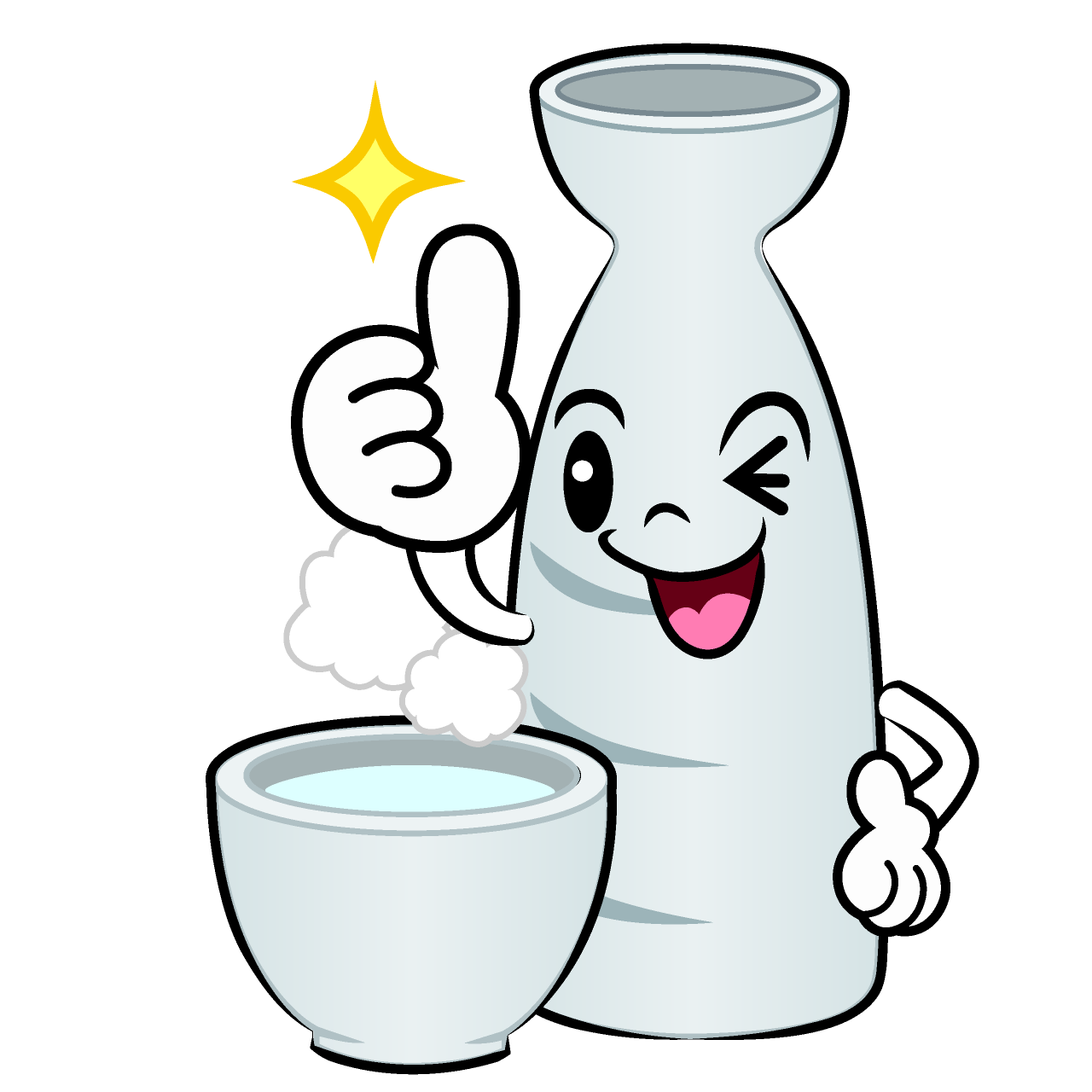 Thumbs Up Hot Sake