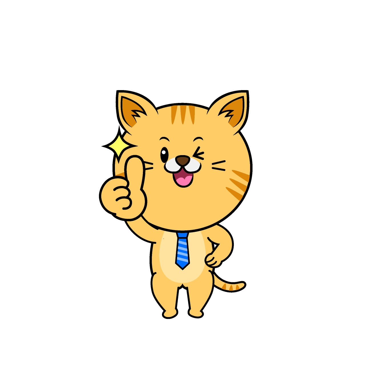 いいねするねこリーマン（トラ）
