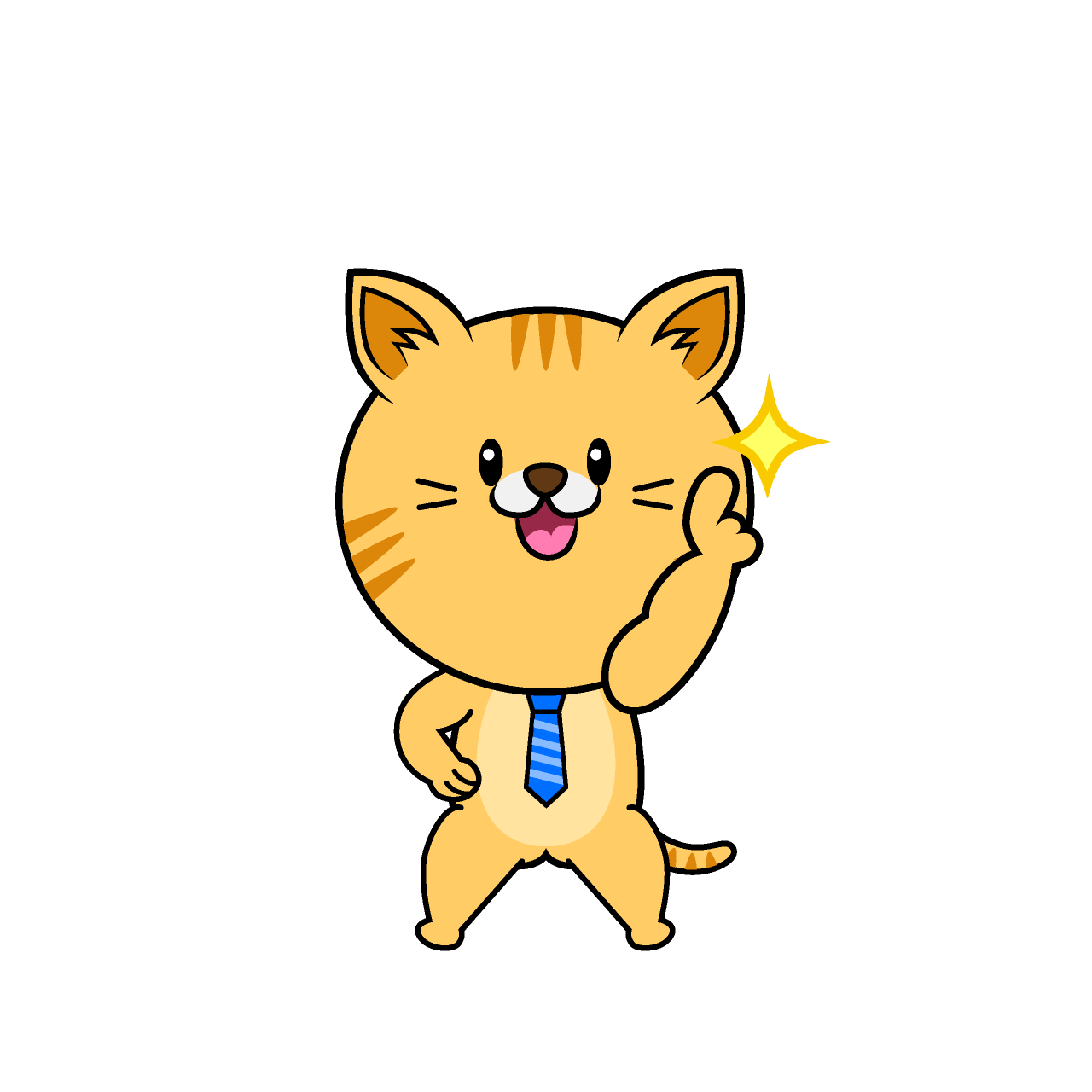 指差しするねこリーマン（トラ）