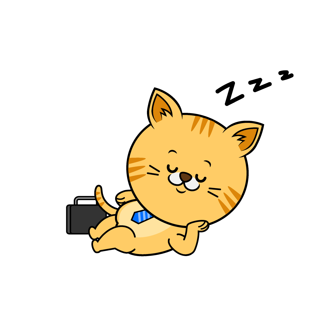 寝るねこリーマン（トラ）