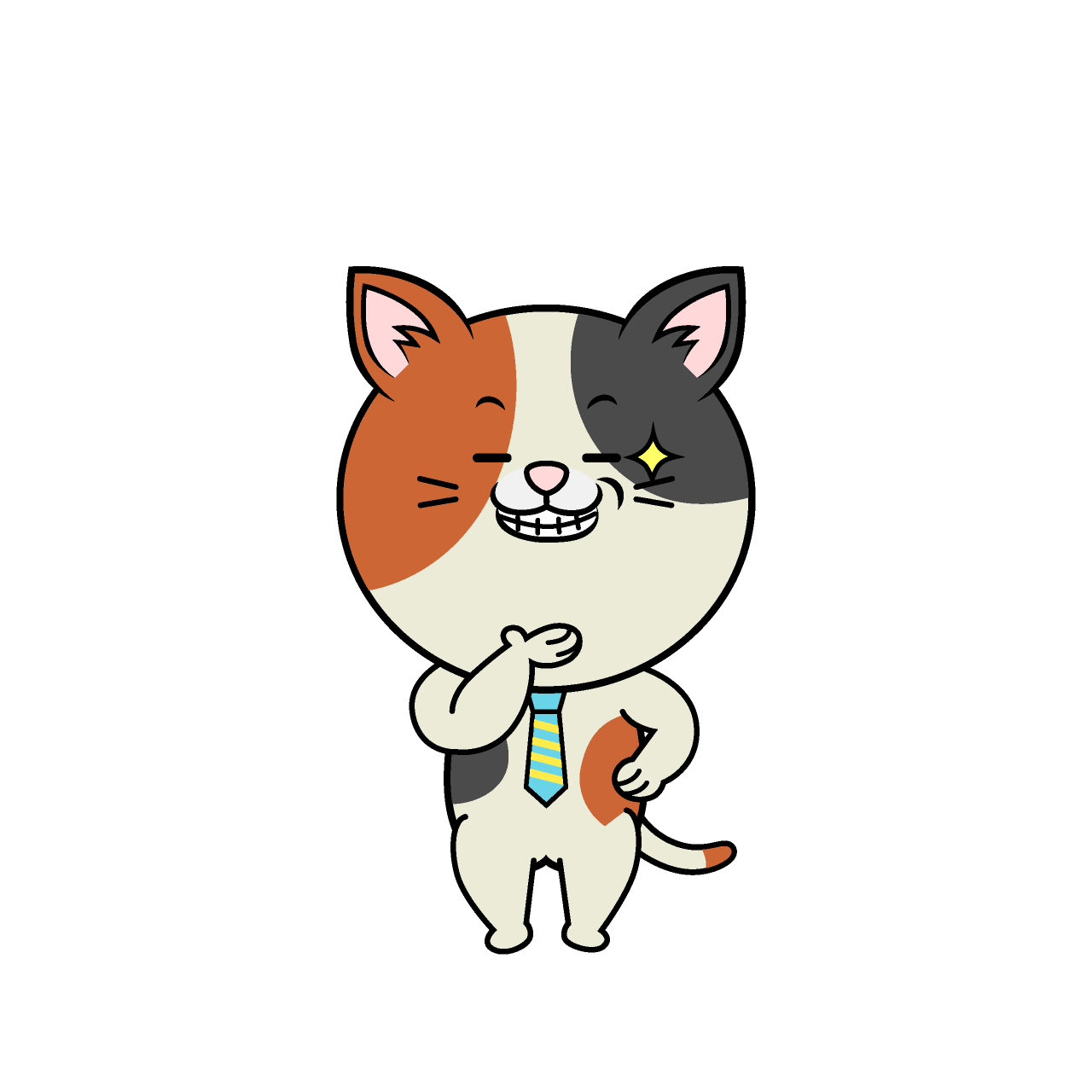 ニヤリとするねこリーマン（ミケ）