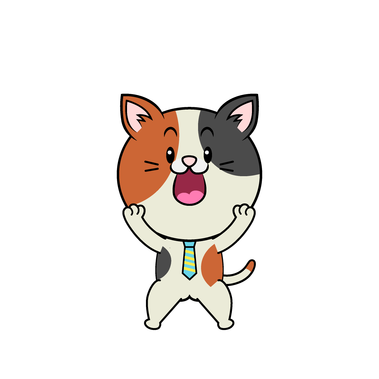 驚くねこリーマン（ミケ）