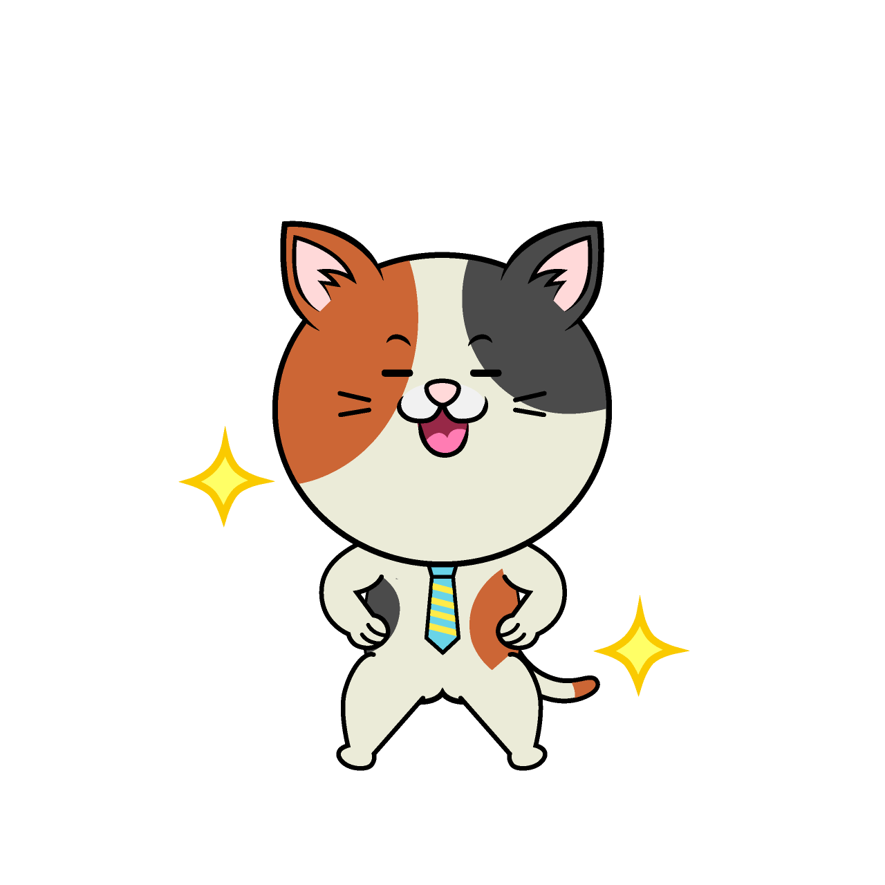 ポーズするねこリーマン（ミケ）
