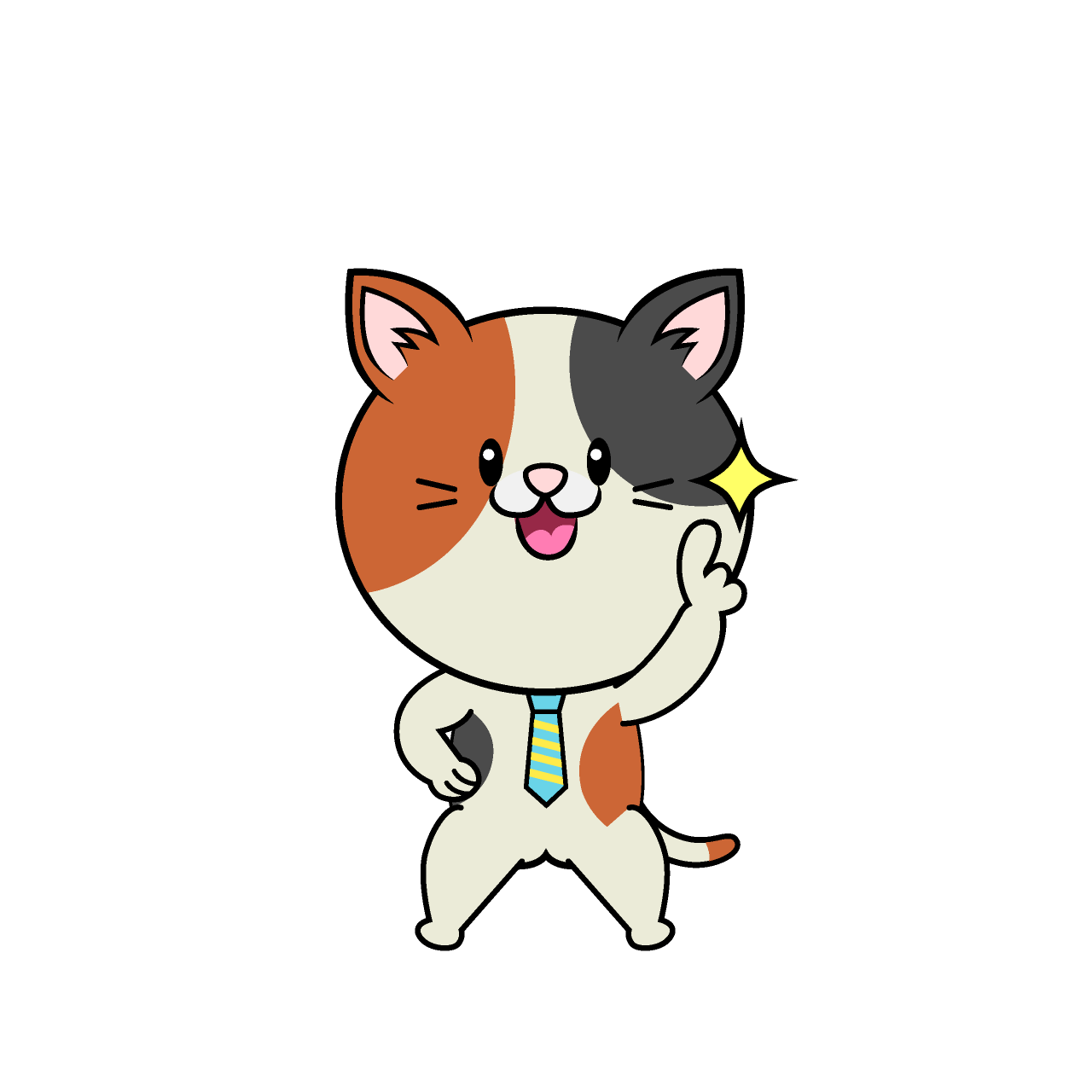 指差しするねこリーマン（ミケ）