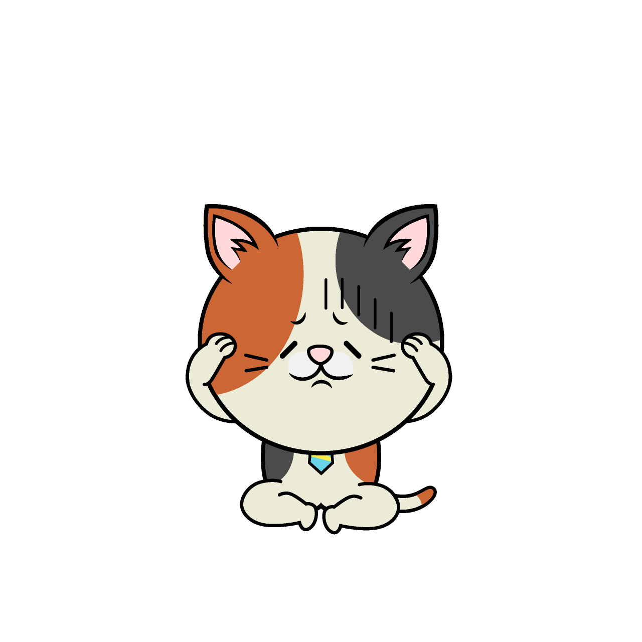 お辞儀するねこリーマン（ミケ）
