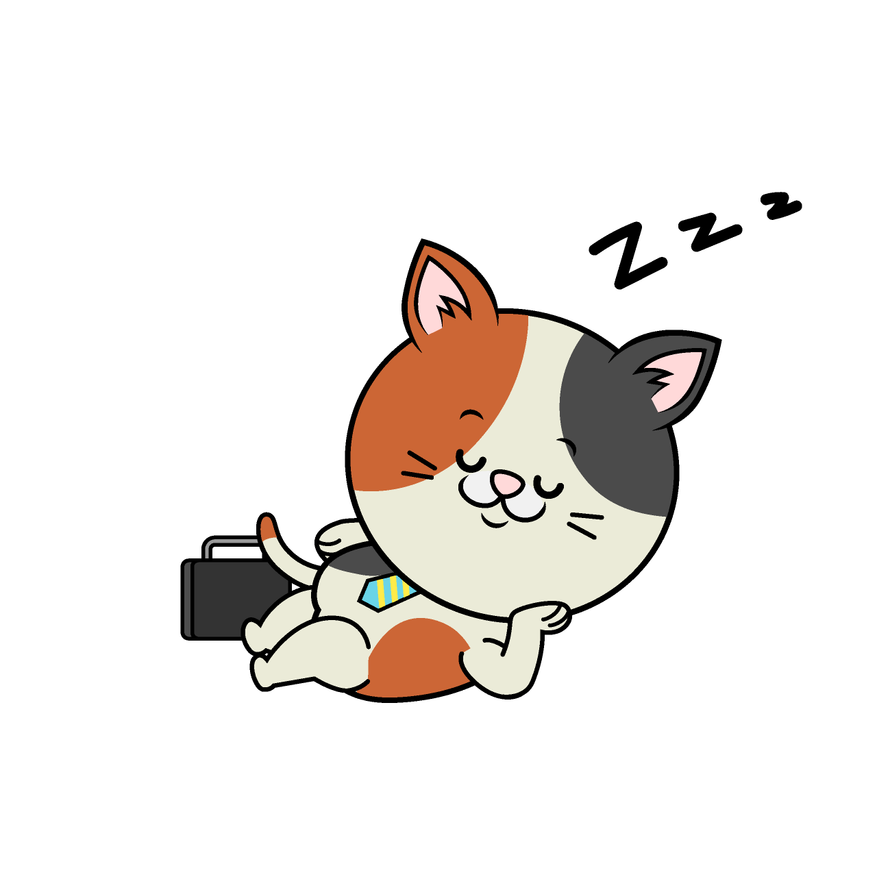 寝るねこリーマン（ミケ）