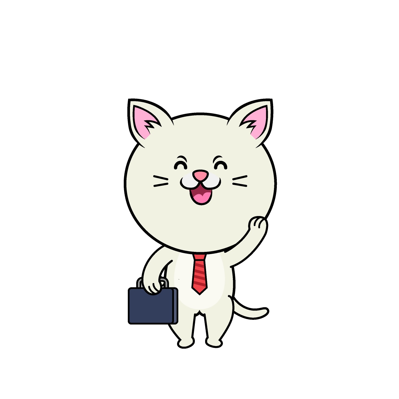 笑顔のねこリーマン（シロ）