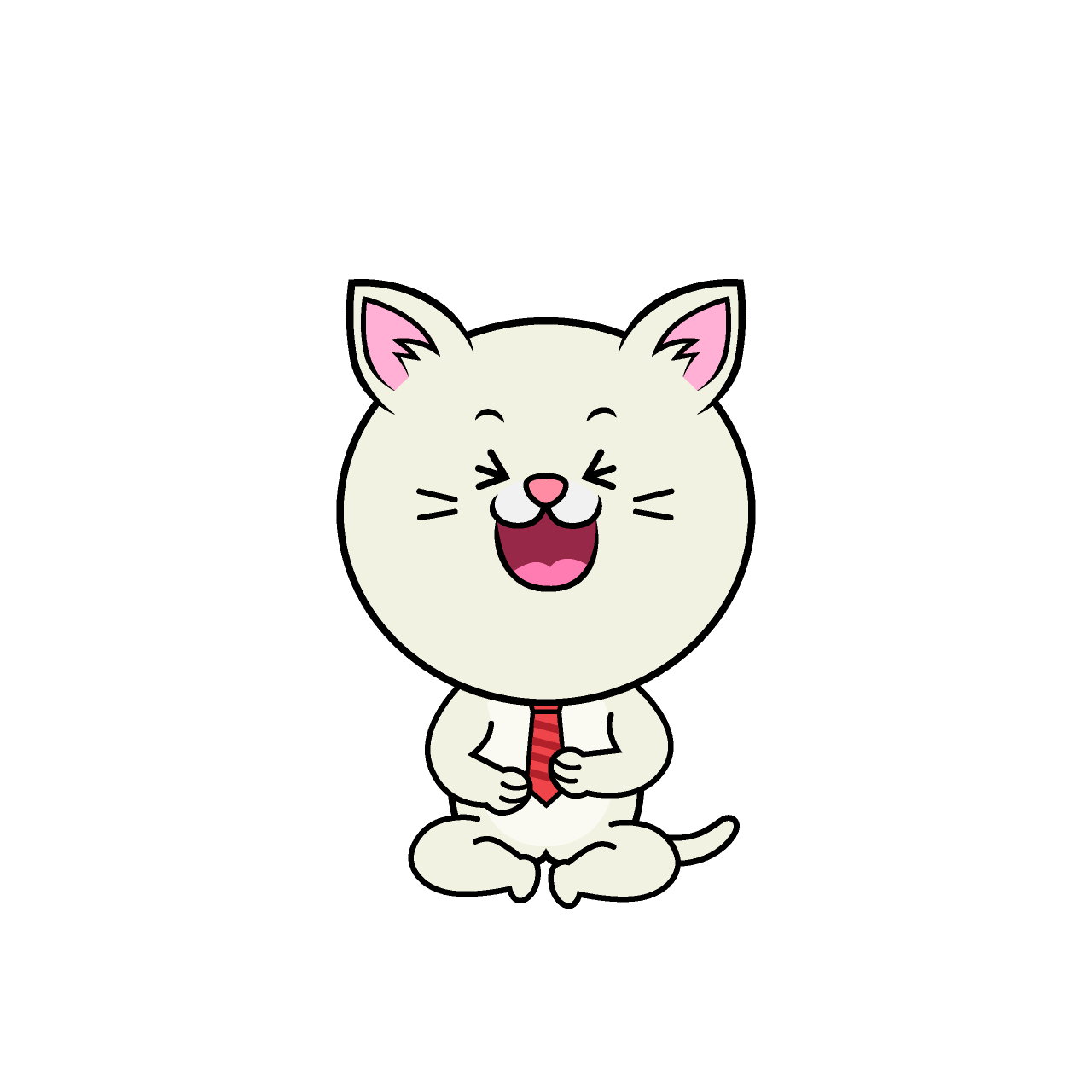 笑うねこリーマン（シロ）