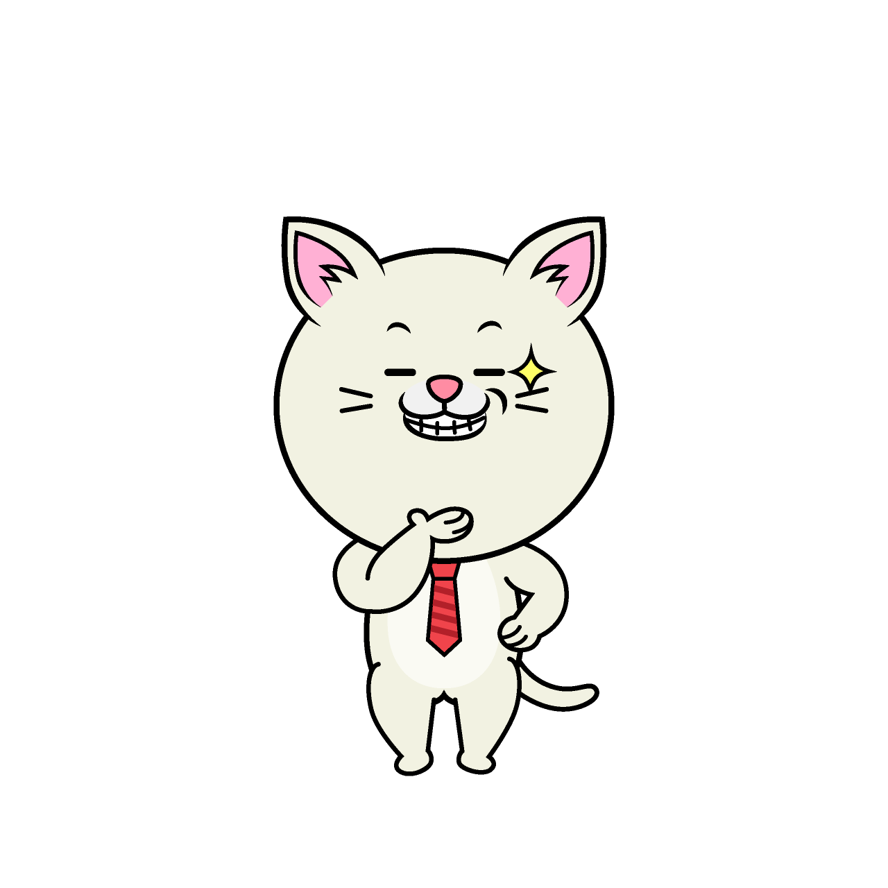 Grinning White Cat Businessman