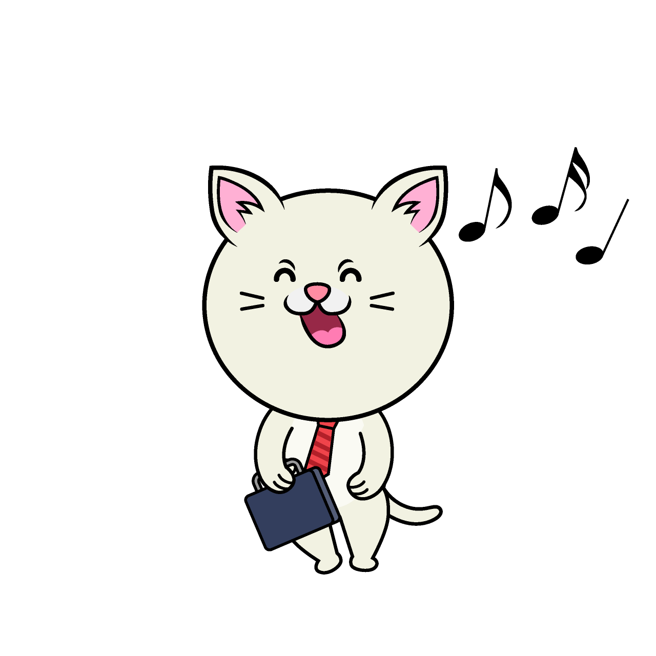 Singing White Cat Businessman