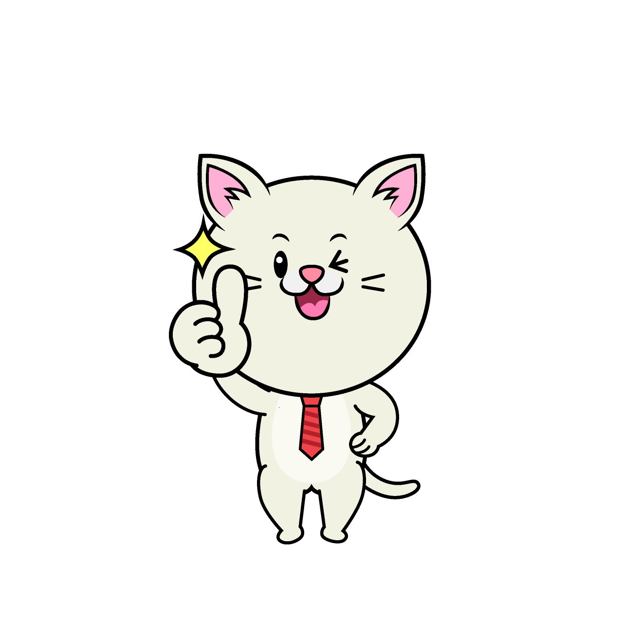 いいねするねこリーマン（シロ）