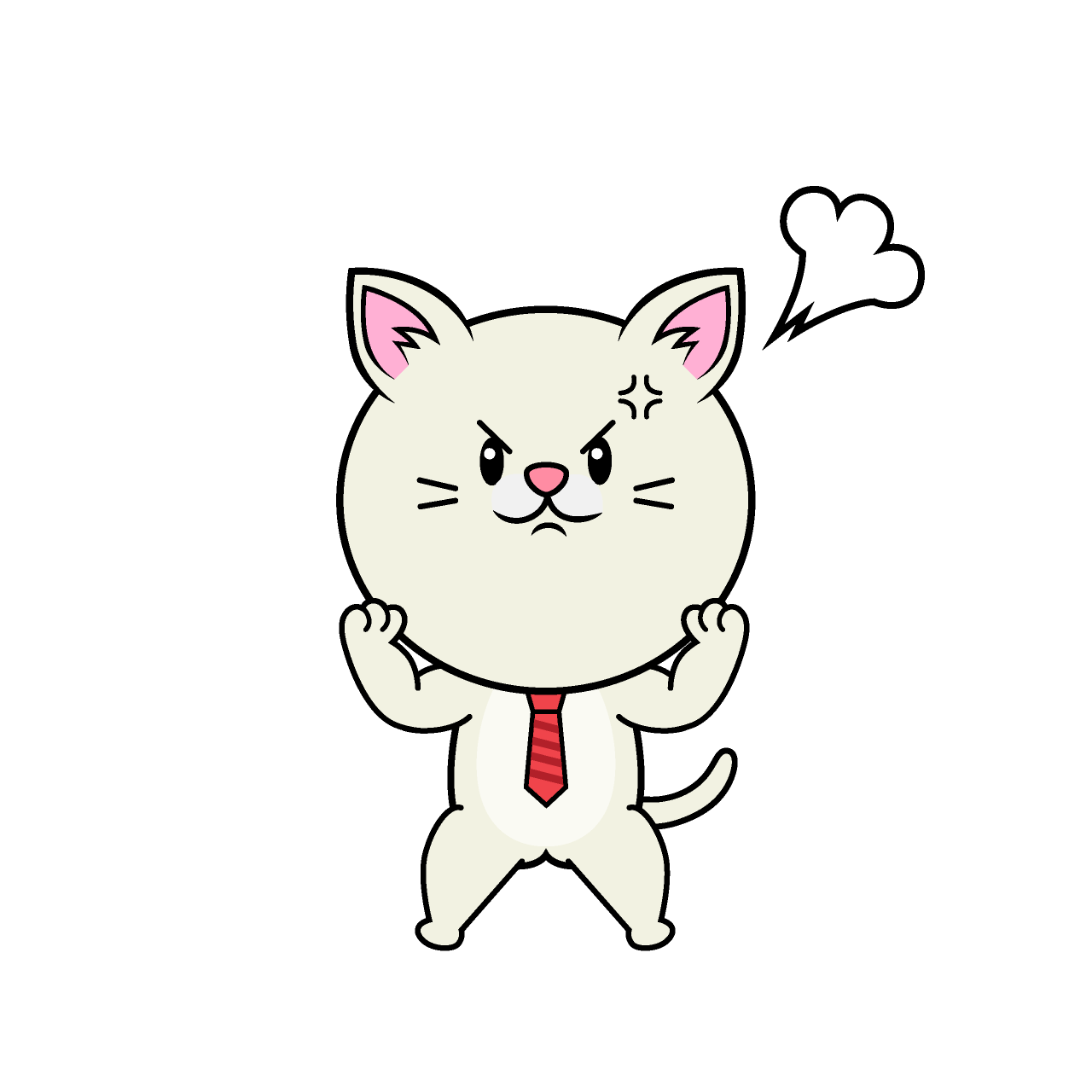 怒るねこリーマン（シロ）