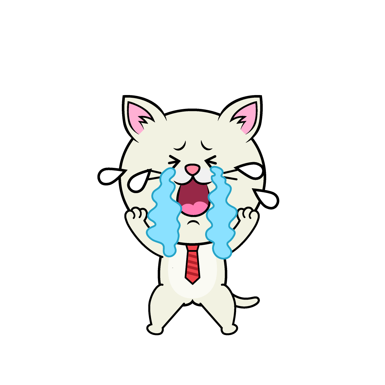 泣くねこリーマン（シロ）