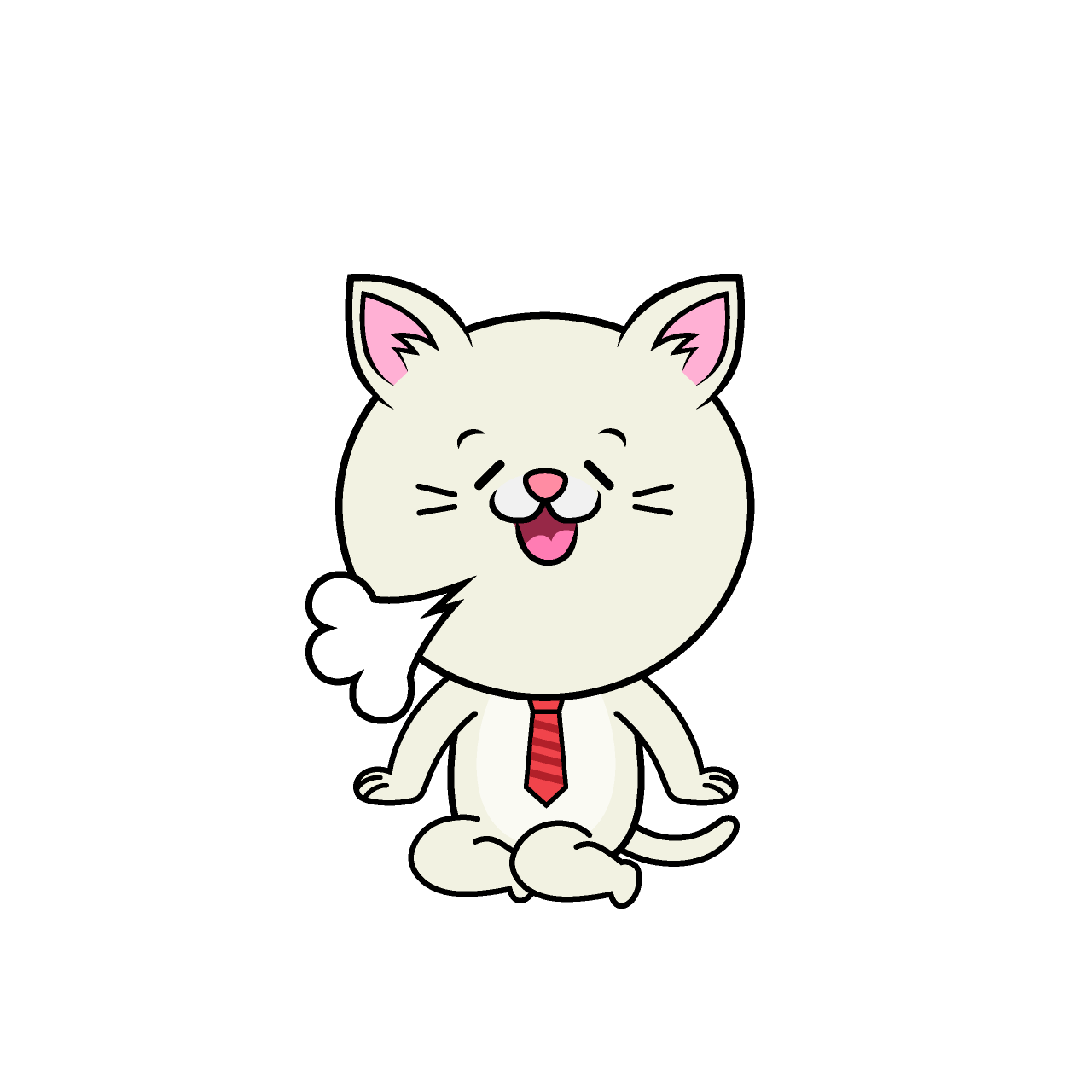 ほっとするねこリーマン（シロ）