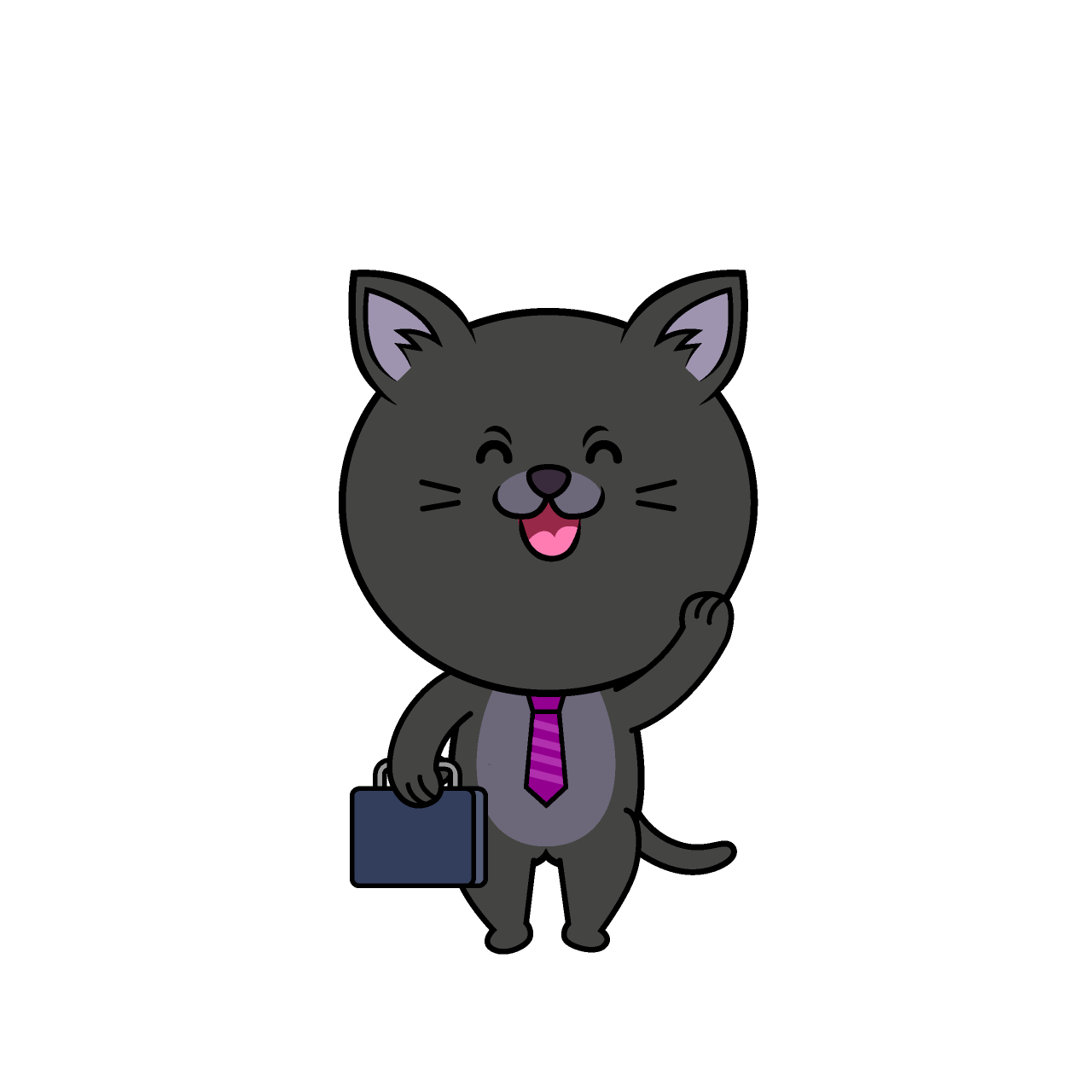 笑顔のねこリーマン（クロ）