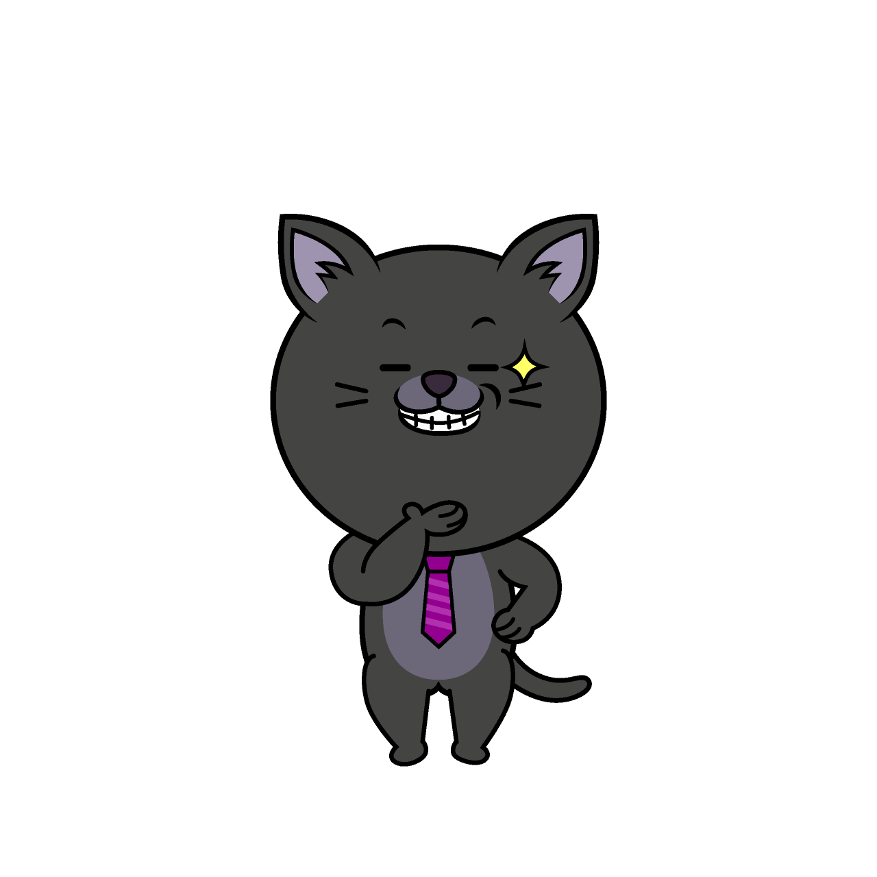 ニヤリとするねこリーマン（クロ）