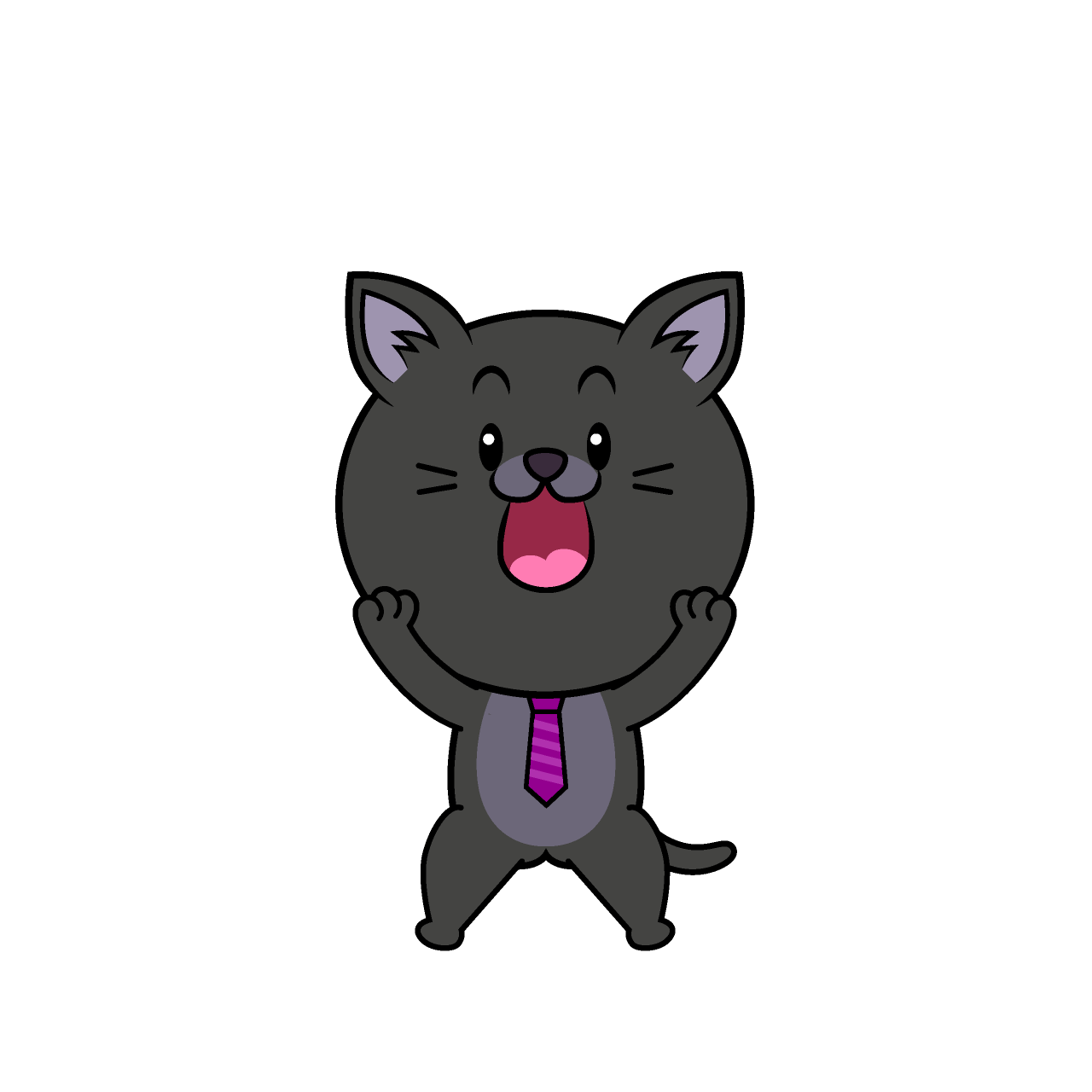 驚くねこリーマン（クロ）