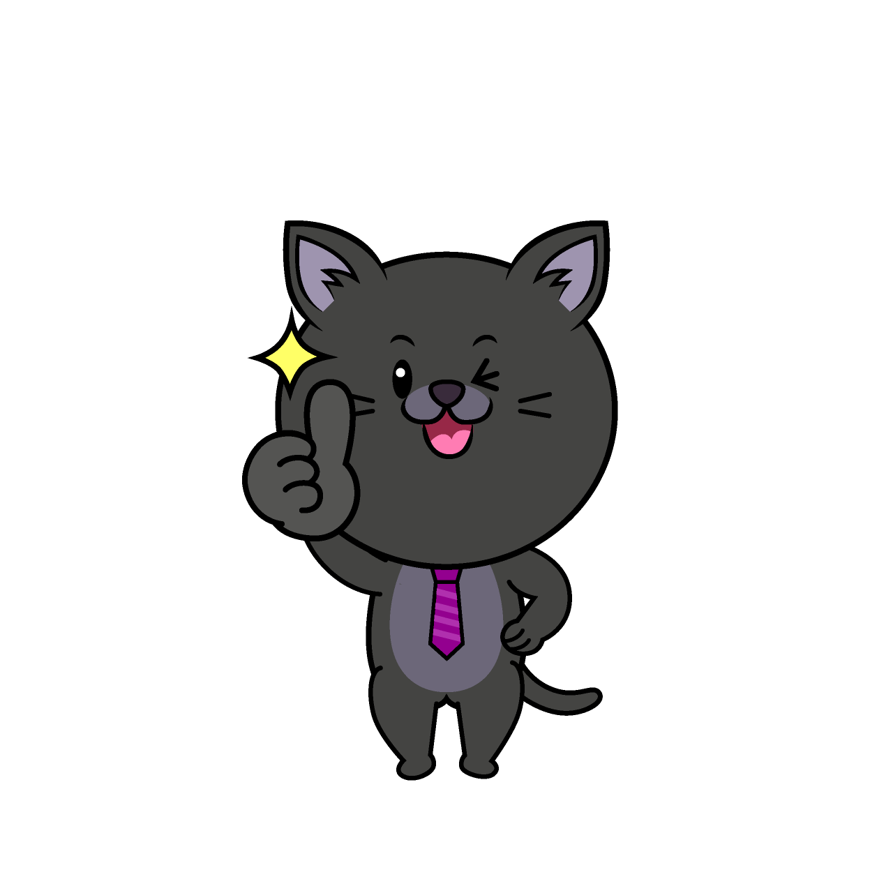 いいねするねこリーマン（クロ）