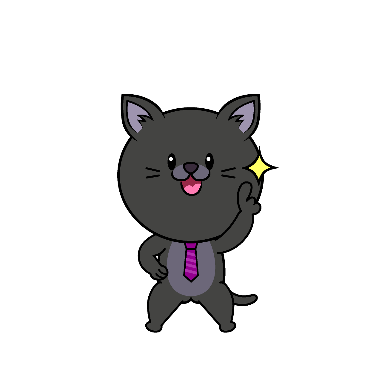 指差しするねこリーマン（クロ）