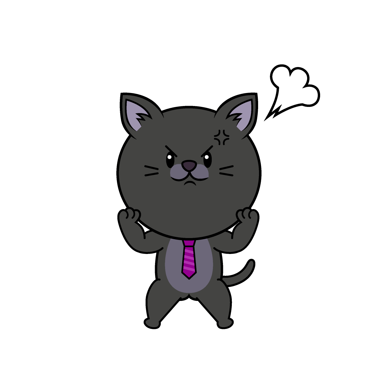 怒るねこリーマン（クロ）