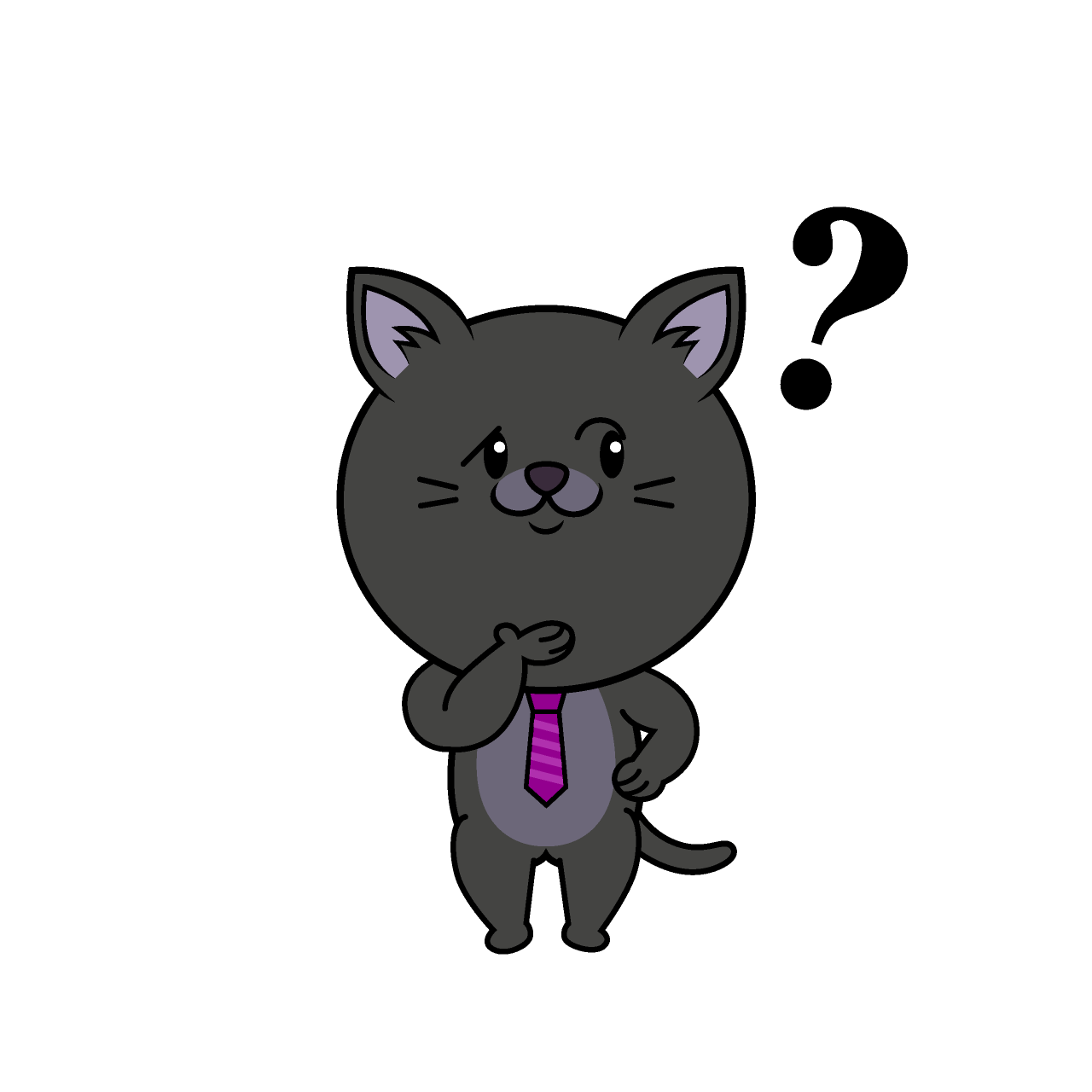 考えるねこリーマン（クロ）