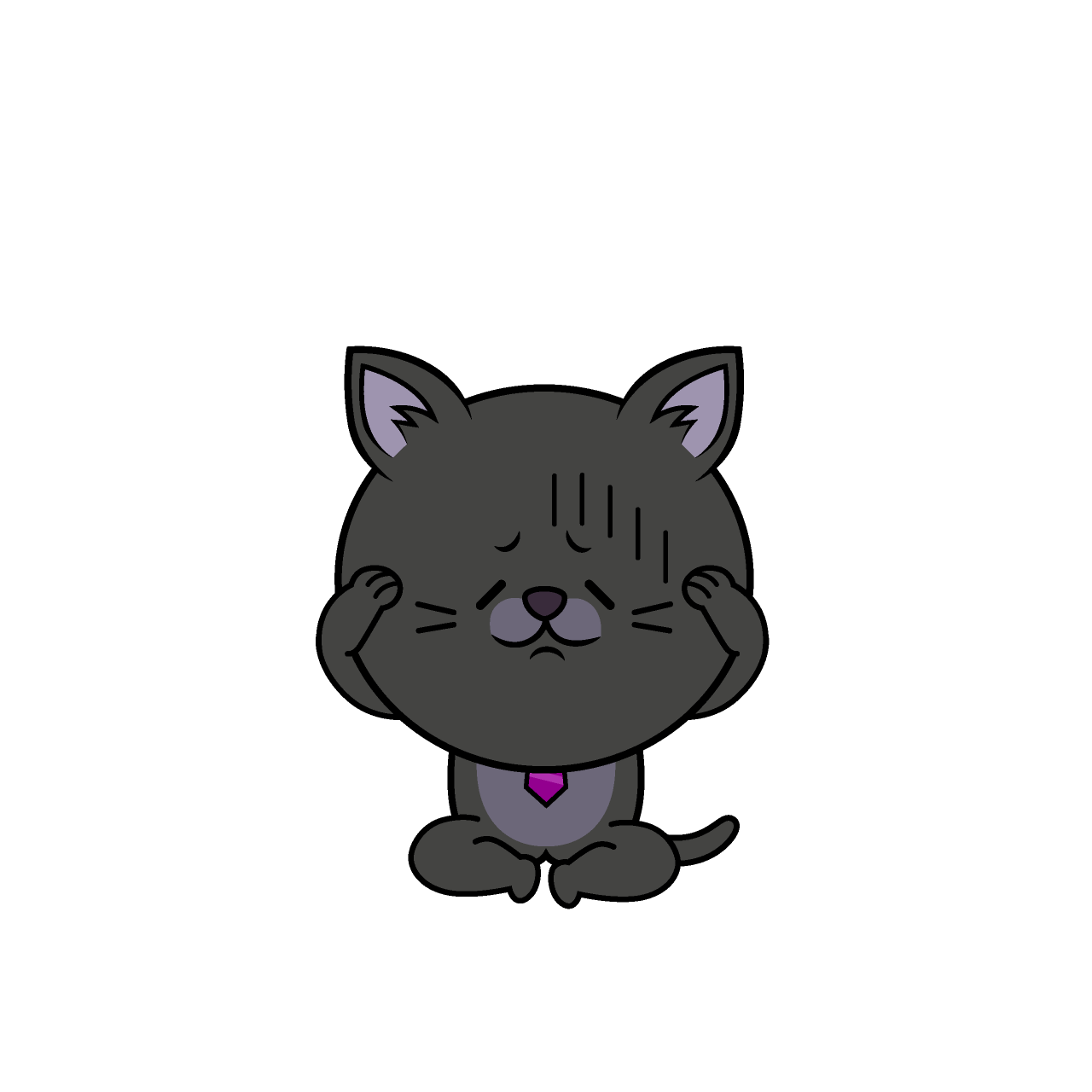 お辞儀するねこリーマン（クロ）