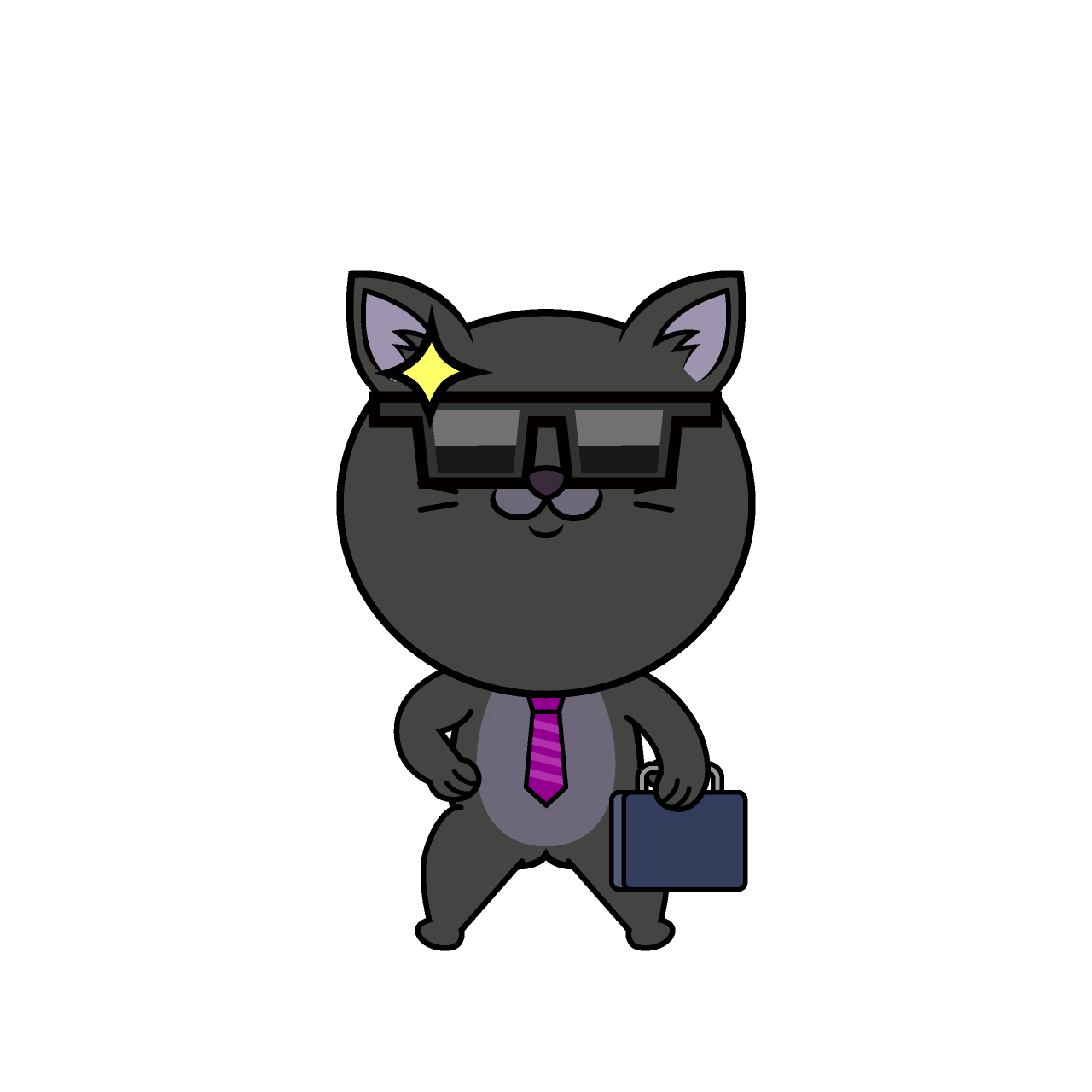 サングラスのねこリーマン（クロ）