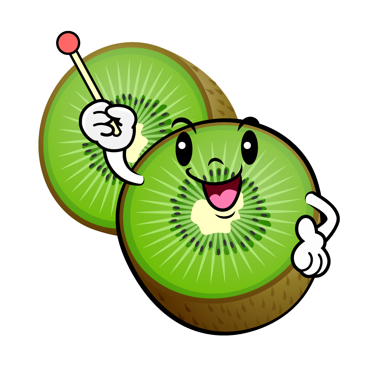 説明するカットキウイ