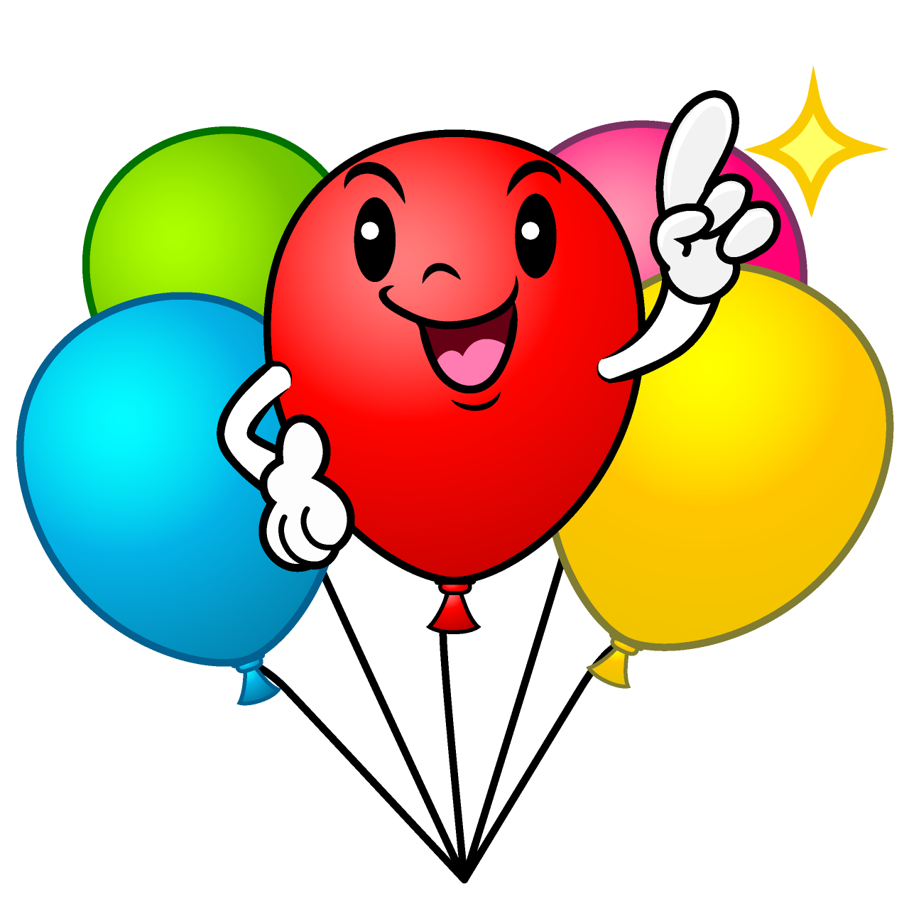 Pointing Colorful Balloon