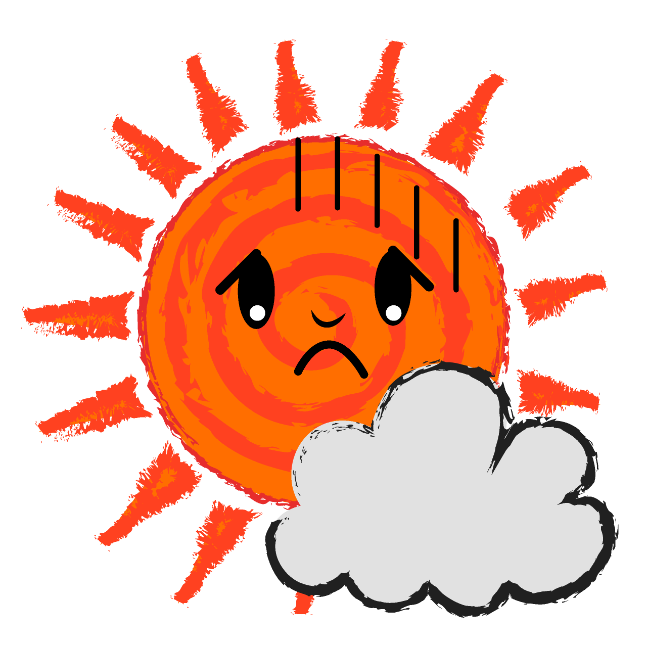 お辞儀する真夏の太陽