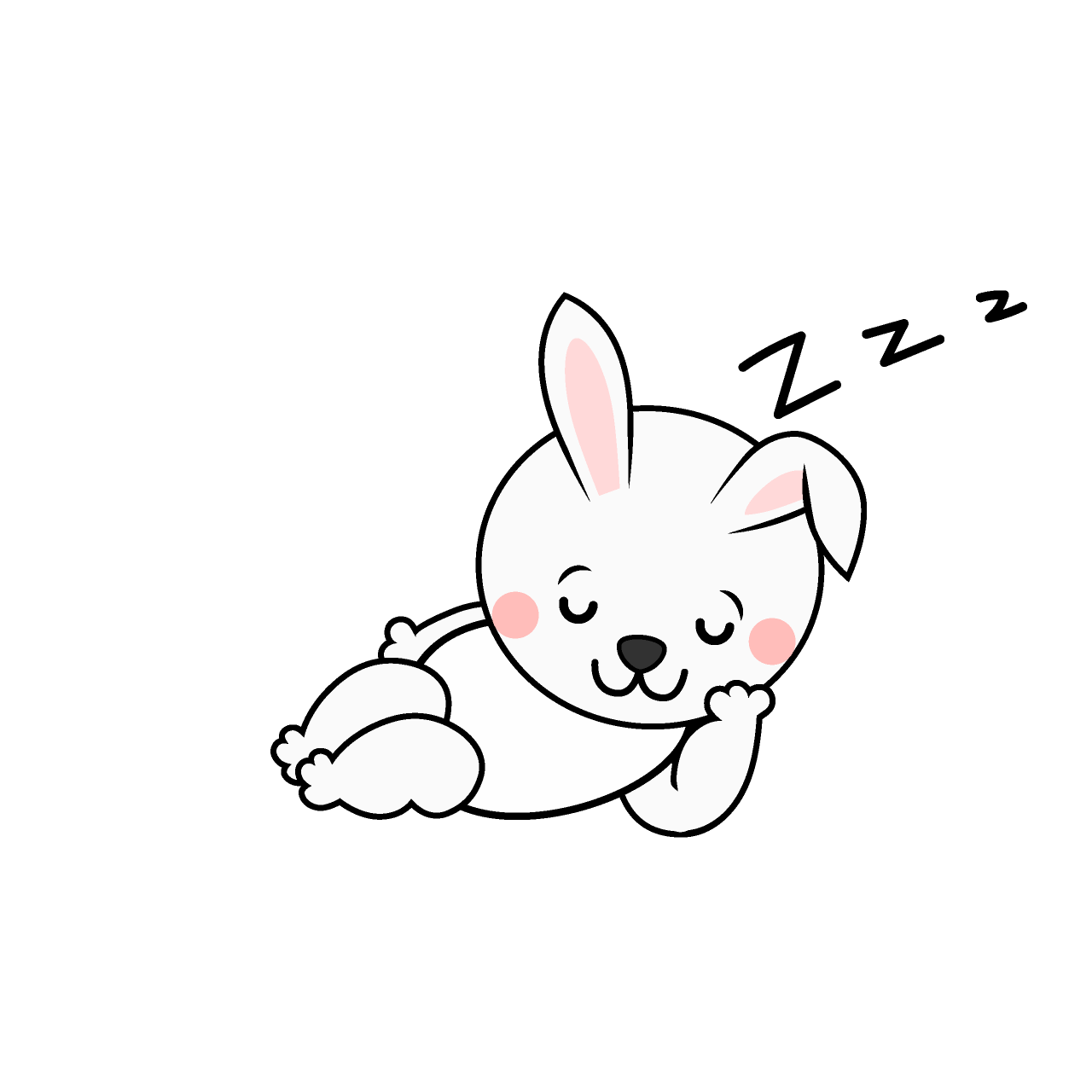 寝るウサギ