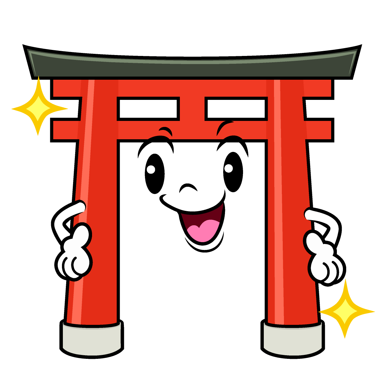 ポーズする鳥居
