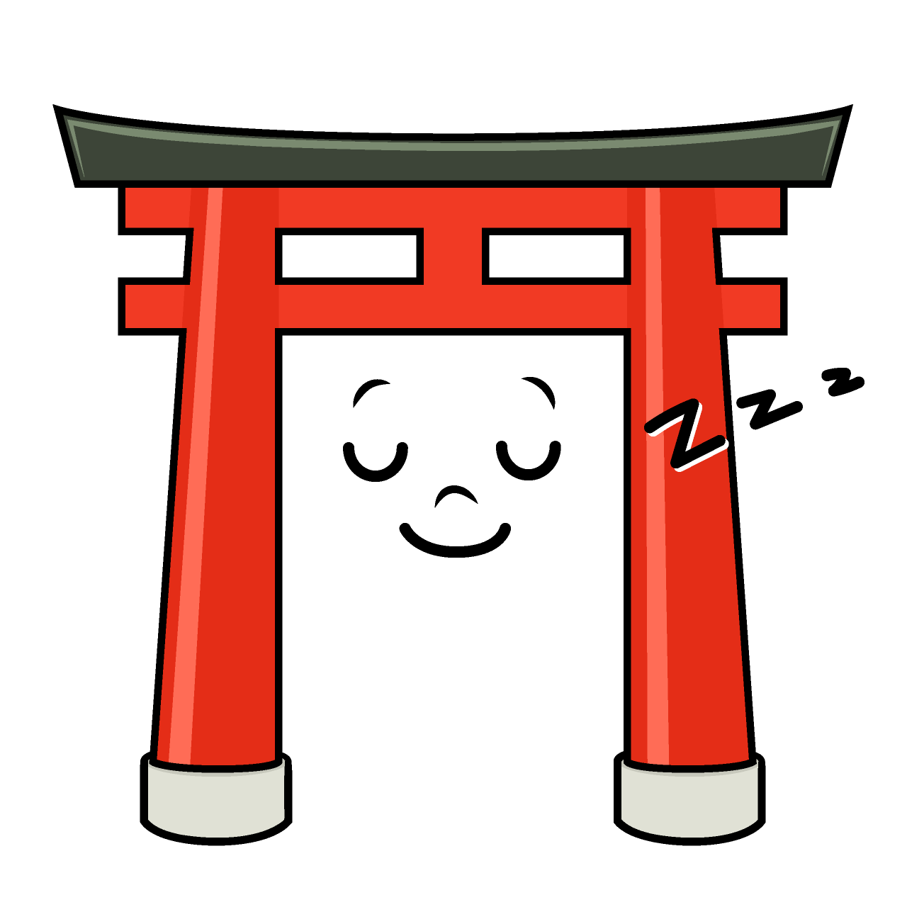 寝る鳥居
