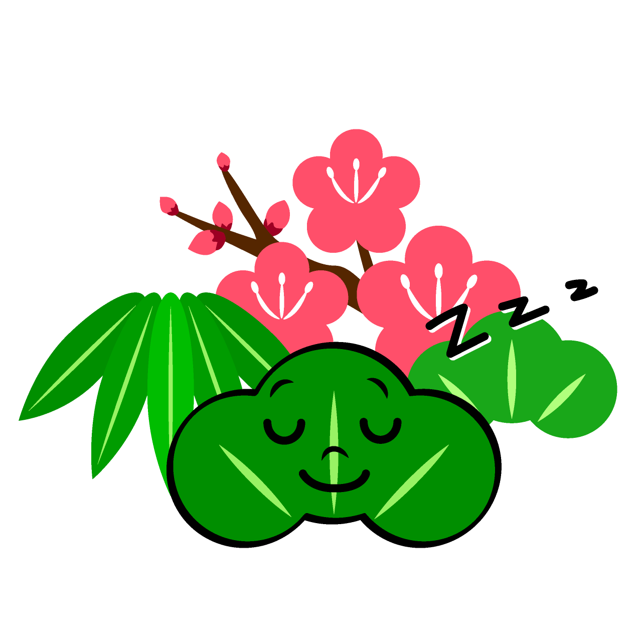 Sleeping Pine, Bamboo, and Plum