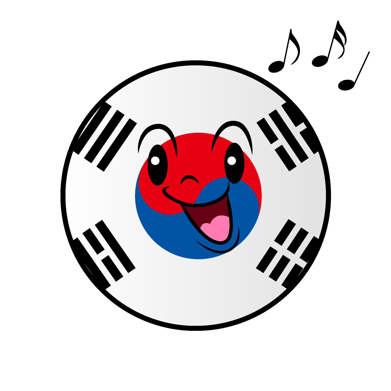 歌う韓国国旗（丸型）