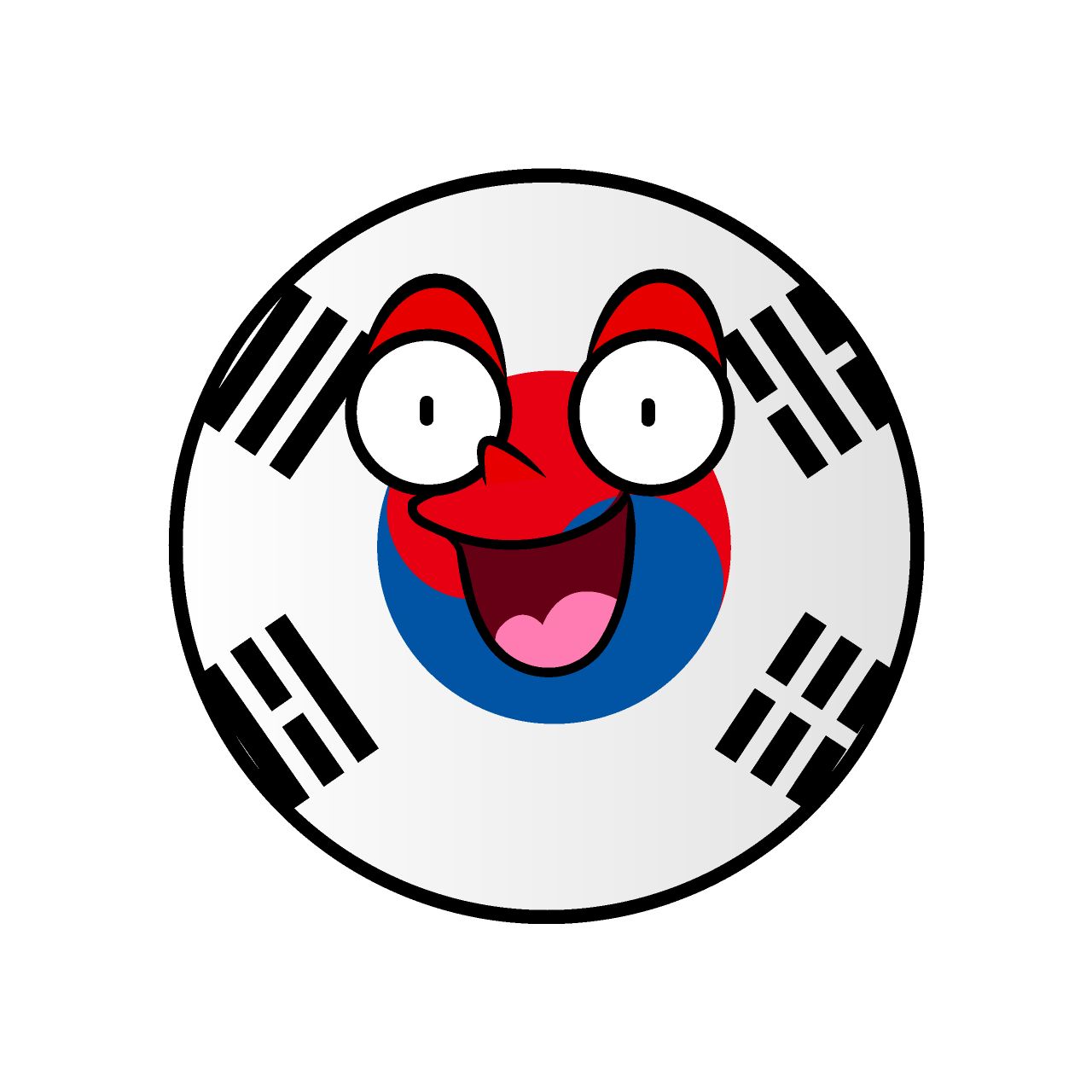 驚く韓国国旗（丸型）