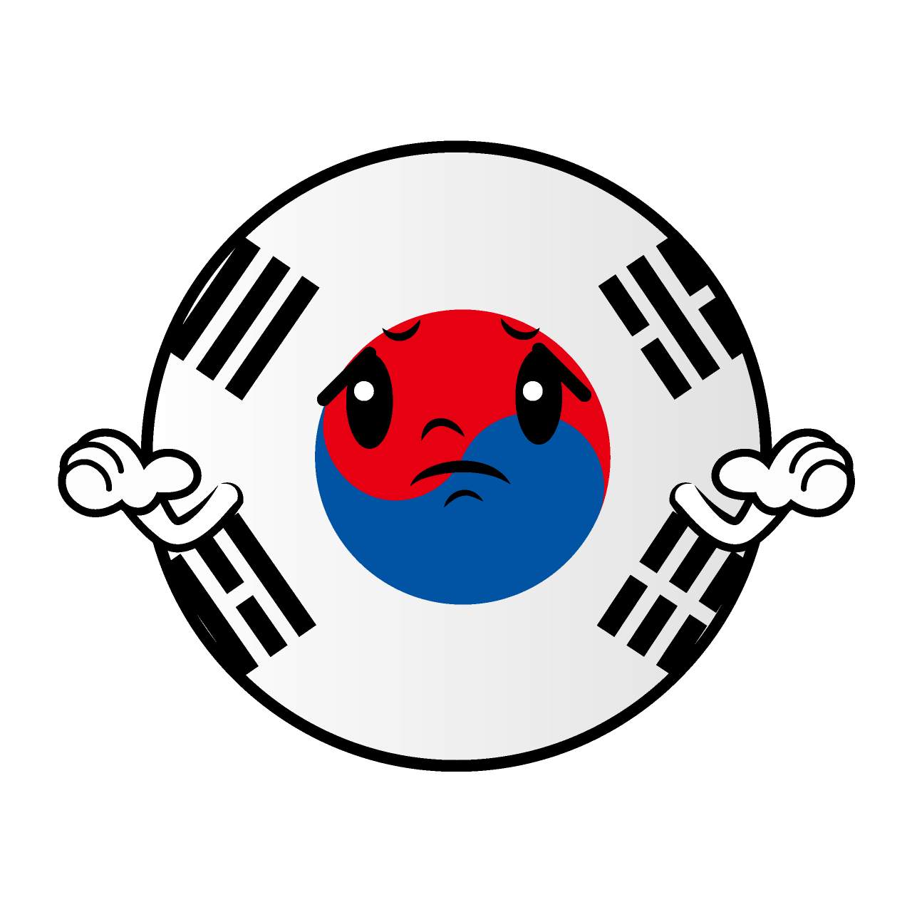 困る韓国国旗（丸型）