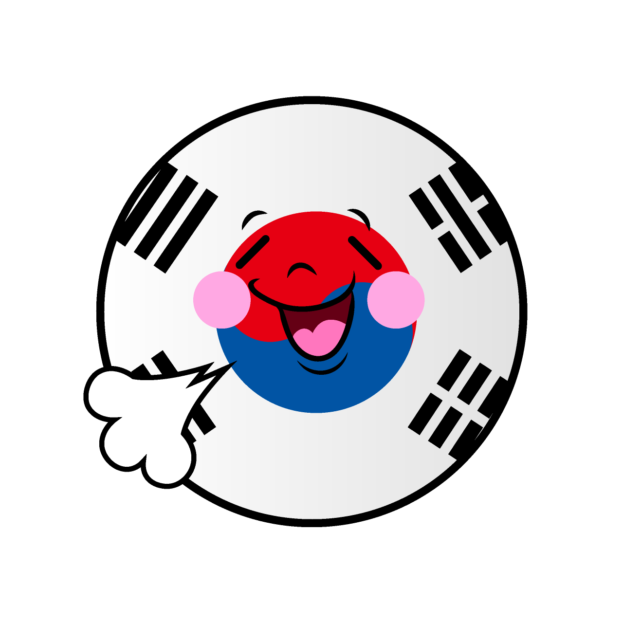 ほっとする韓国国旗（丸型）