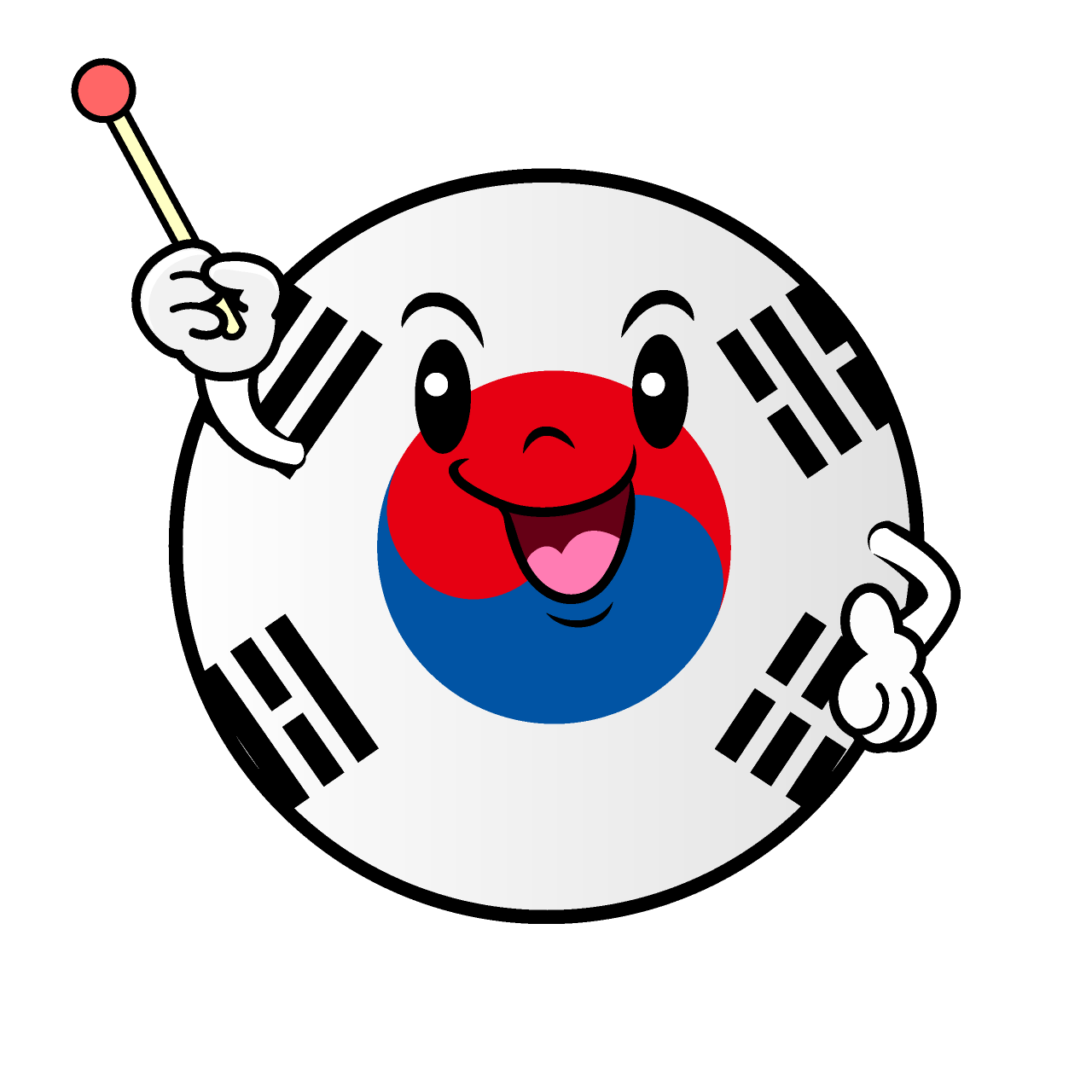 Explaining South Korean Flag (Round)
