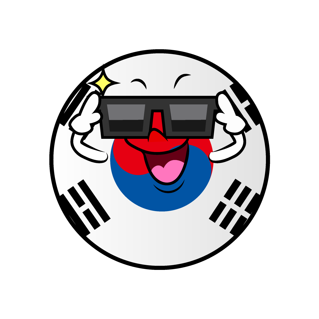 Sunglasses South Korean Flag (Round)