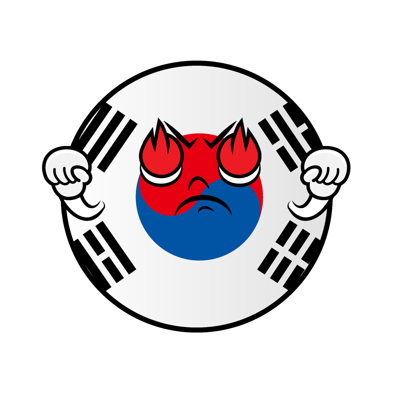 Passionate South Korean Flag (Round)