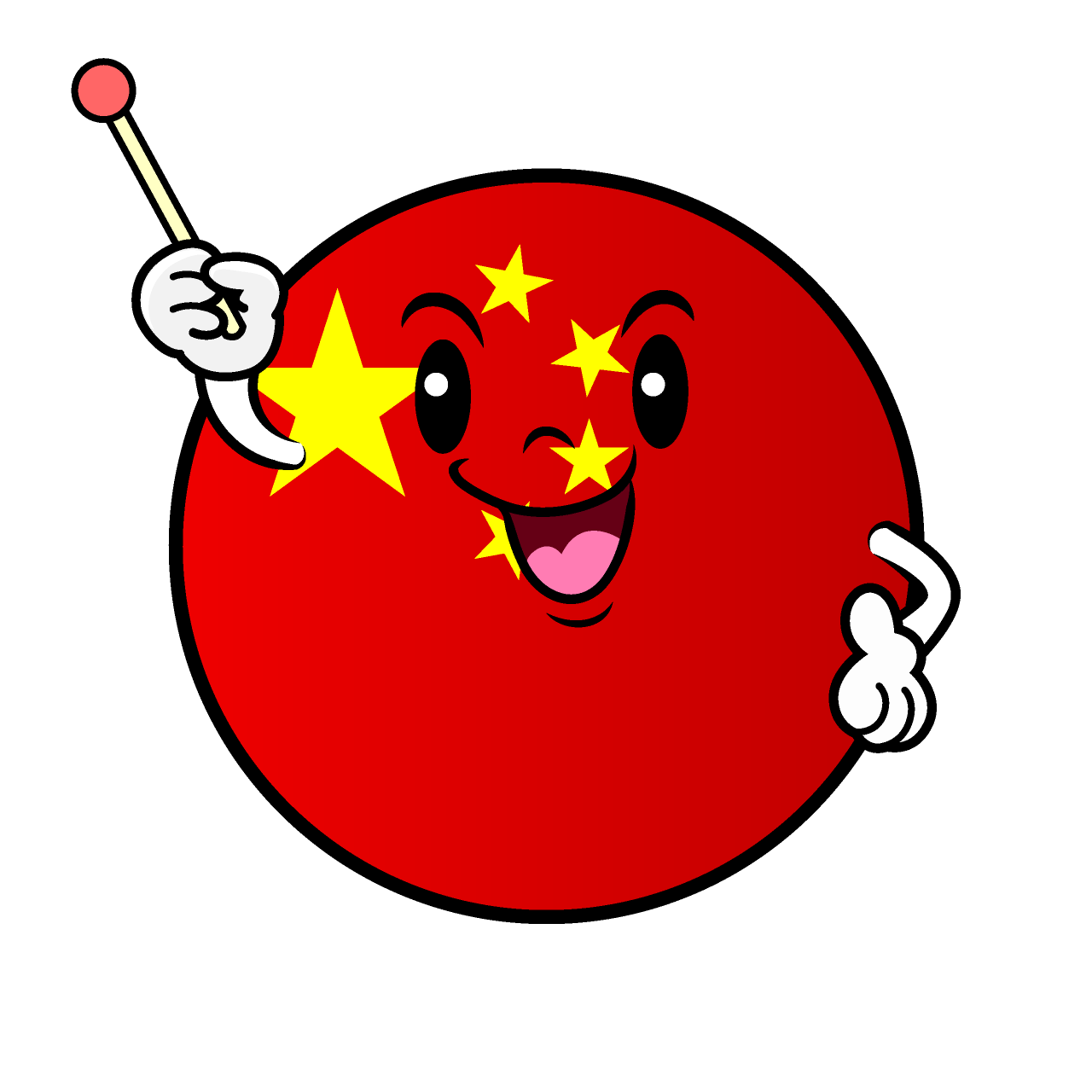 説明する中国国旗（丸型）