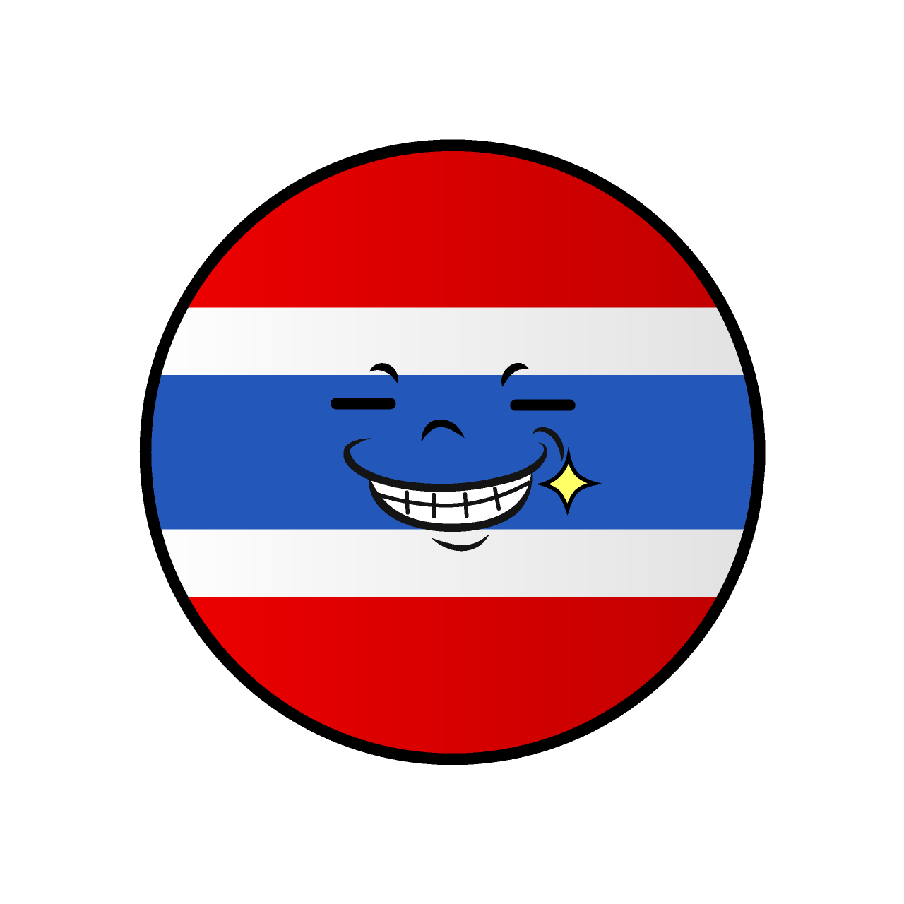Grinning Thai Flag (Round)