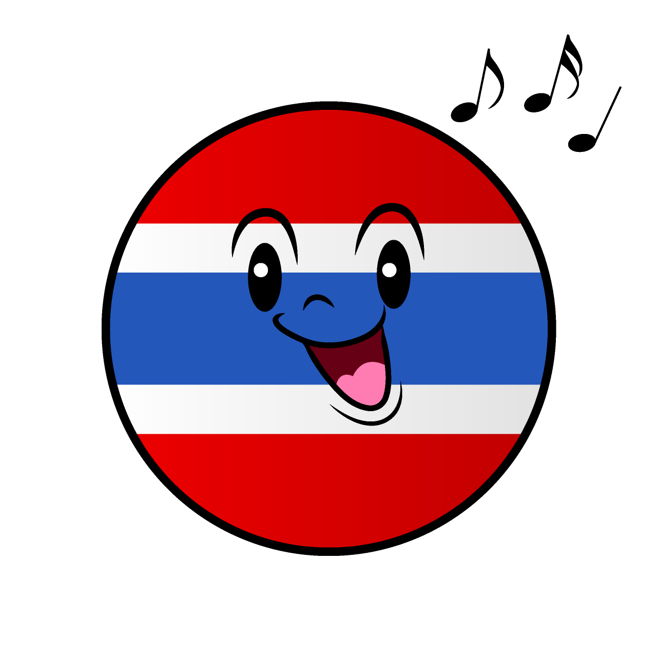 歌うタイ国旗（丸型）