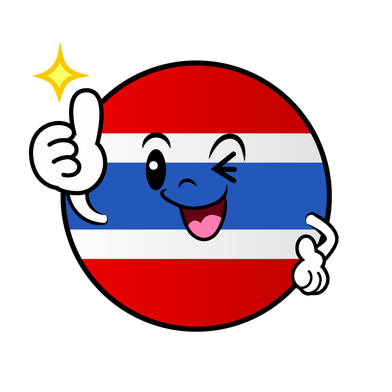 Thumbs Up Thai Flag (Round)