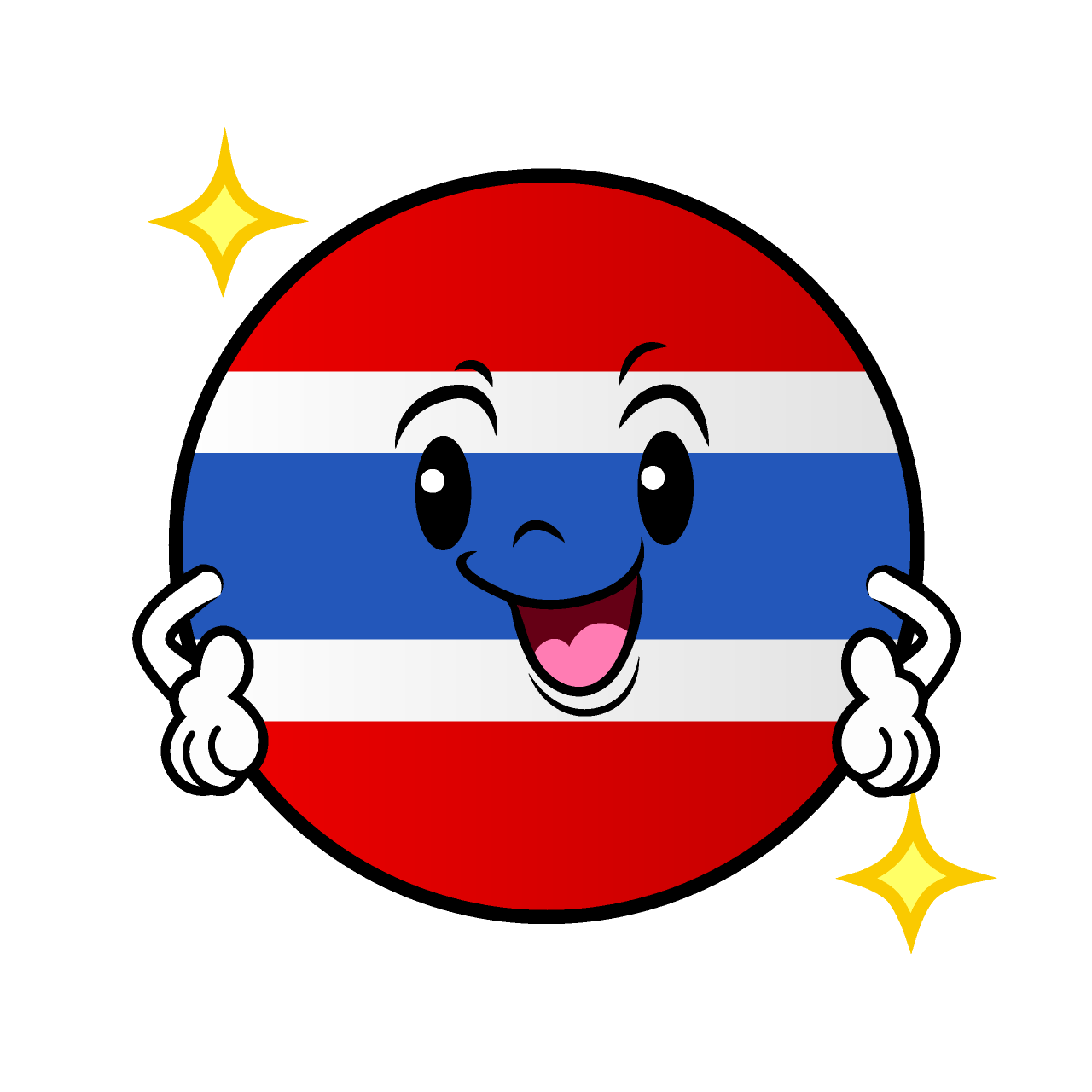 Posing Thai Flag (Round)