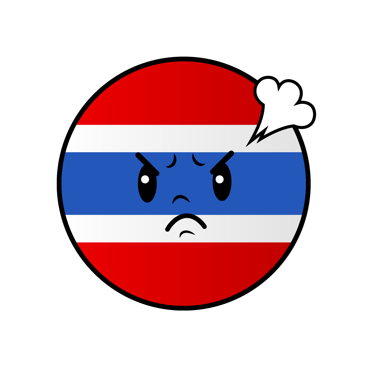 怒るタイ国旗（丸型）