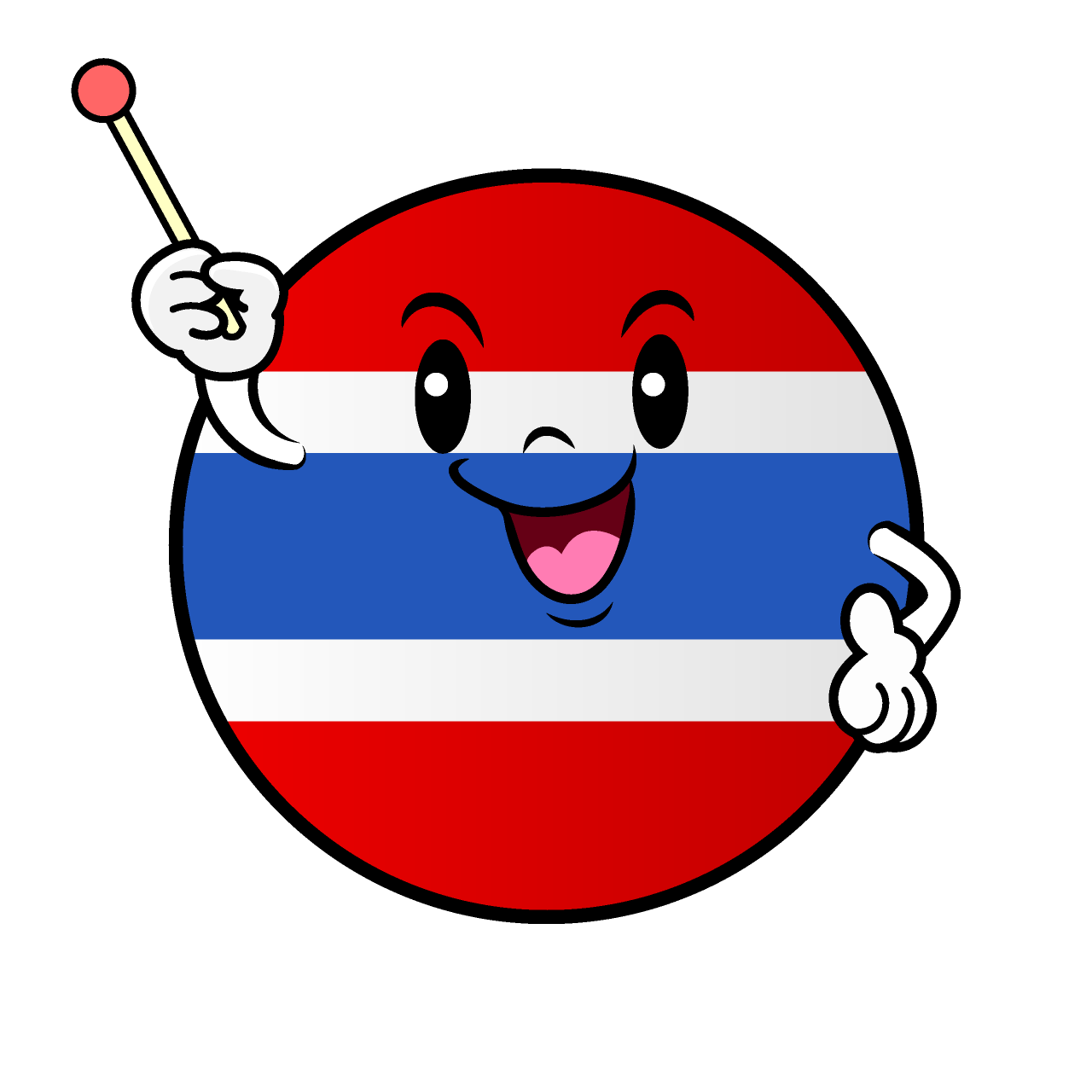 Explaining Thai Flag (Round)