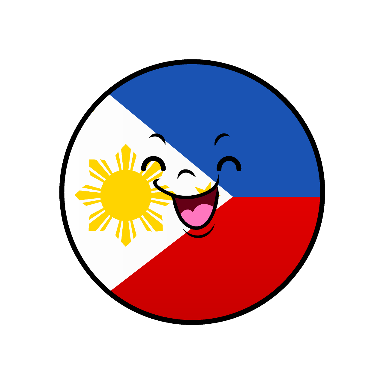 Smiling Philippine Flag (Round)