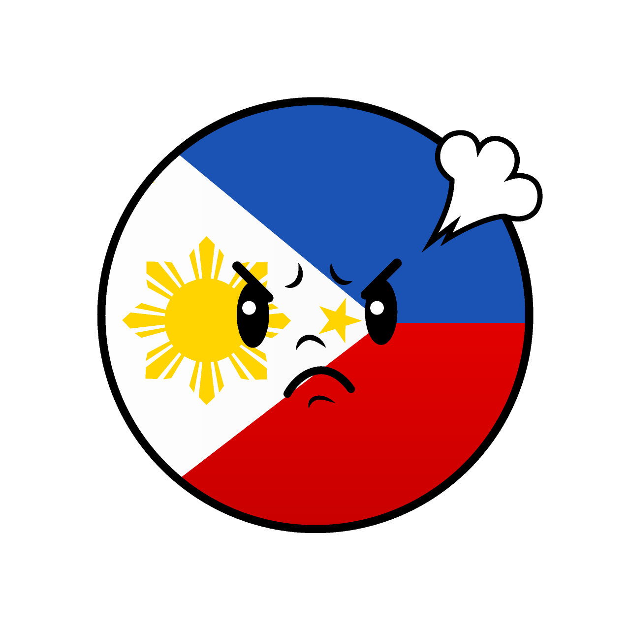 Angry Philippine Flag (Round)